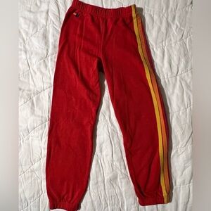 Aviator Nation Red 5-Stripe Sweatpants